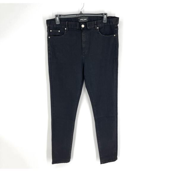 Homme + Femme NEW Stretch Jeans Mens Sz 38 Black Skinny Leg Cotton Blend - Picture 1 of 8